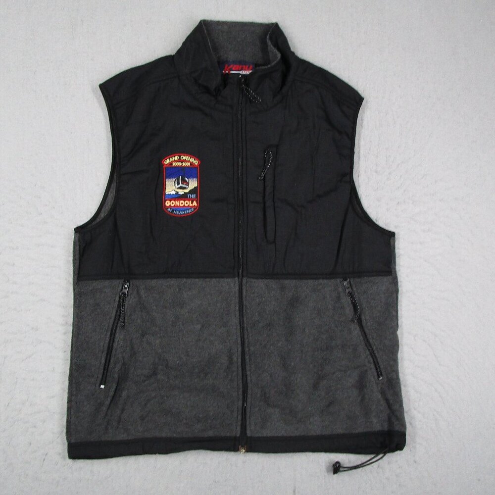 Vintage Kanu Sport Vest Mens Large Gray Fleece Full Zip Heavenly Gondola Y2K